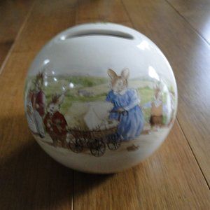 Vintage 1988 Bunnykins Royal Doulton Park Scene Money Bank